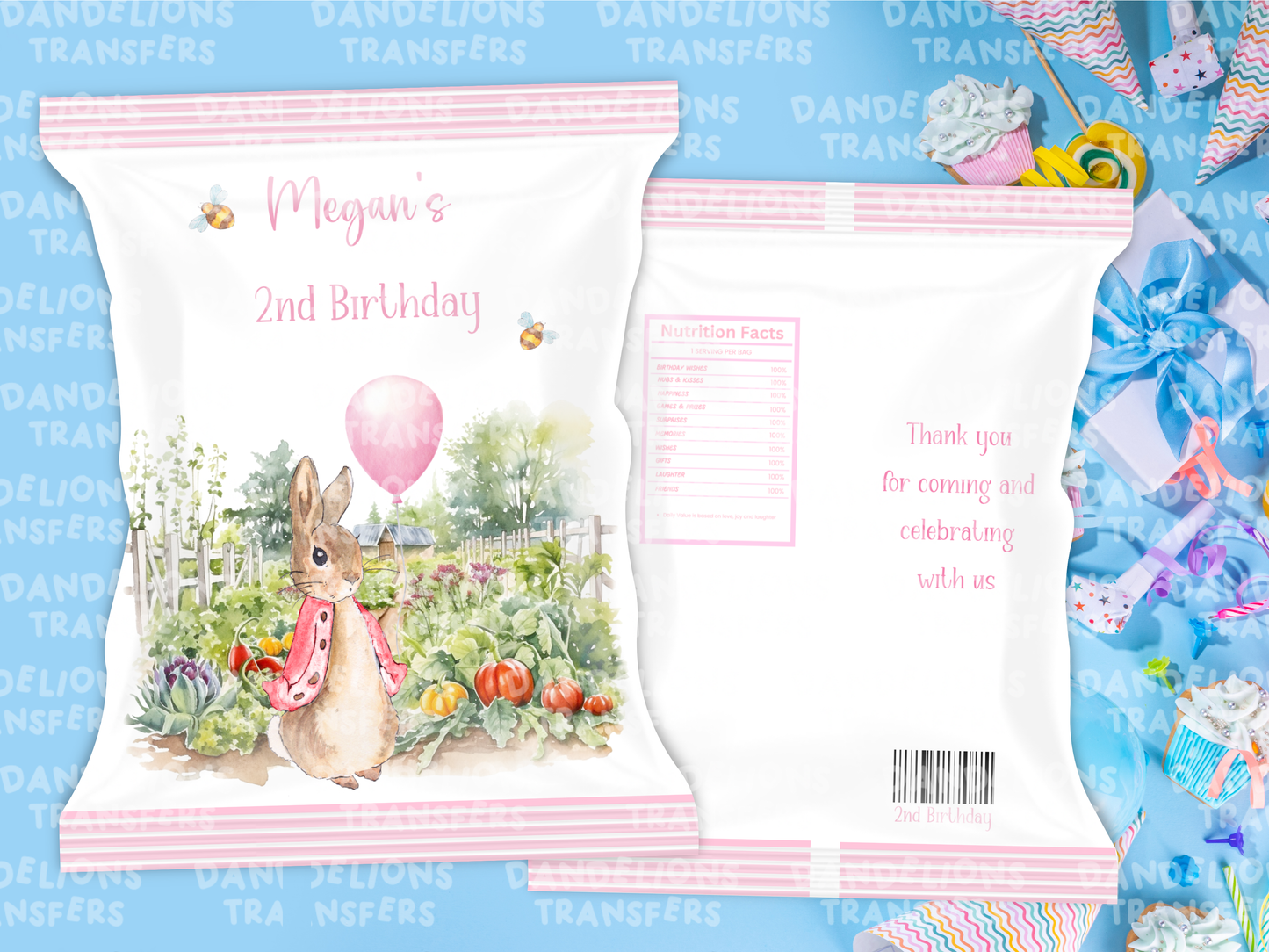 Birthday rabbit Treat Bag