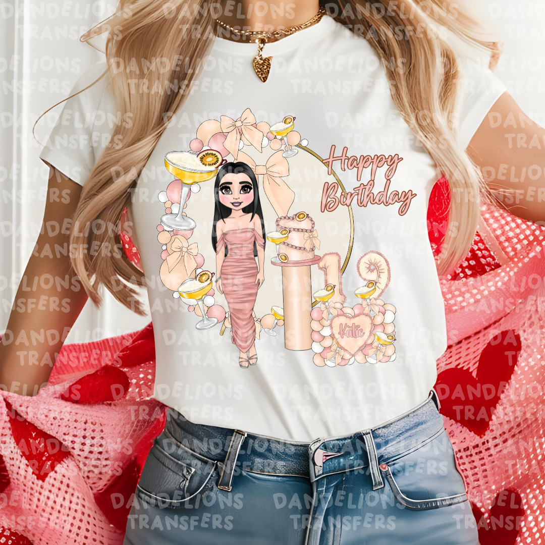 Peach Matini Birthday Dolly