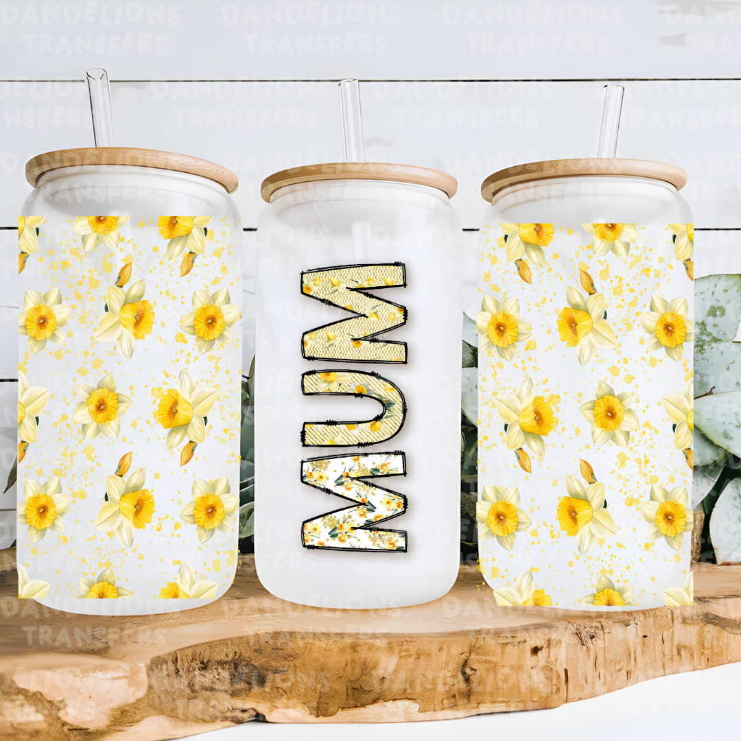 Mum Daffodils UVDTF 16oz wrap