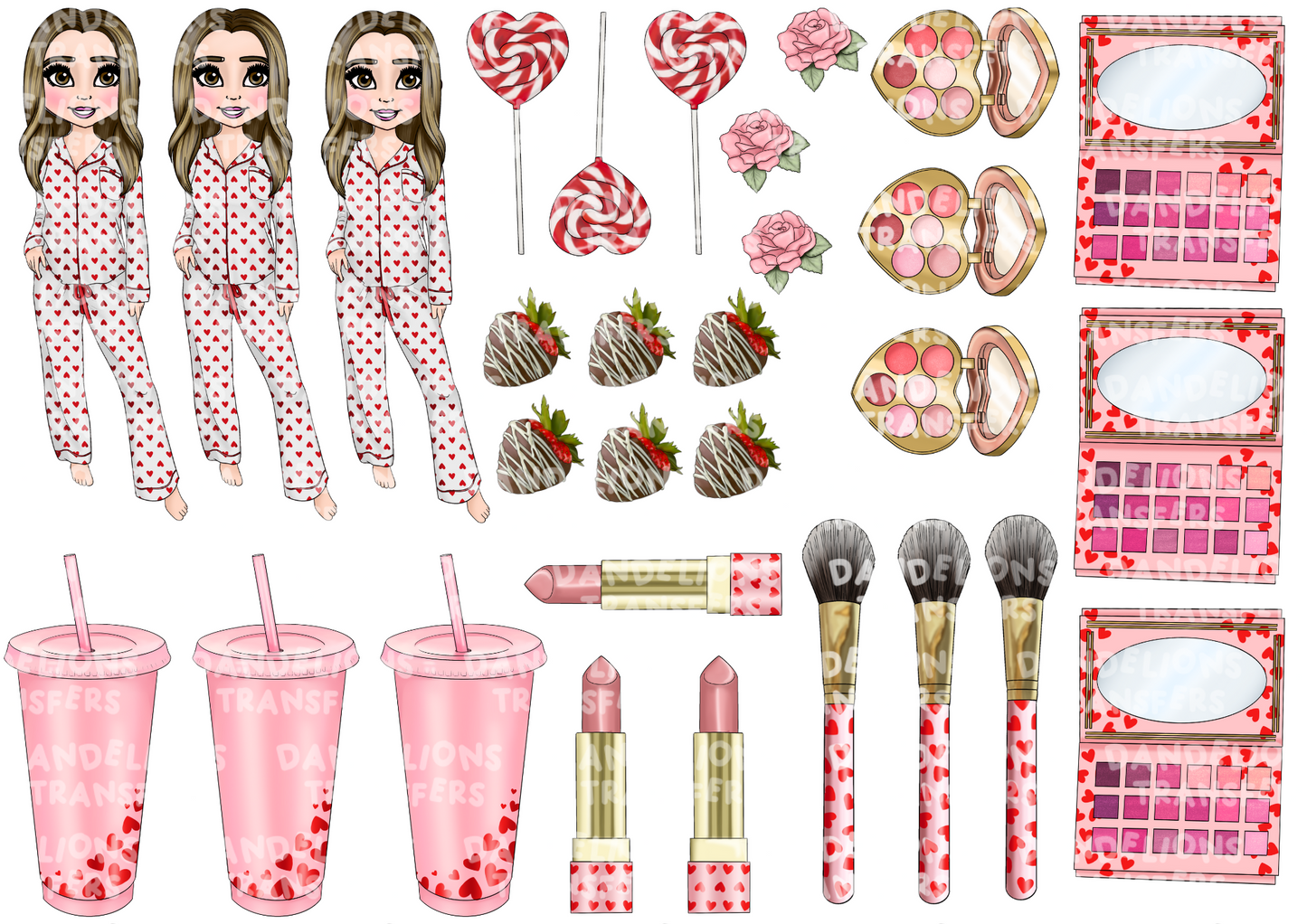 Valentines Make Up Dolly Uv Sheet