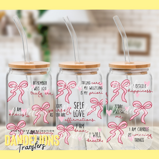 Self Love Affirmations UVDTF 16oz wrap