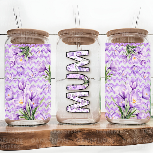 Mum Flowers UVDTF 16oz wrap