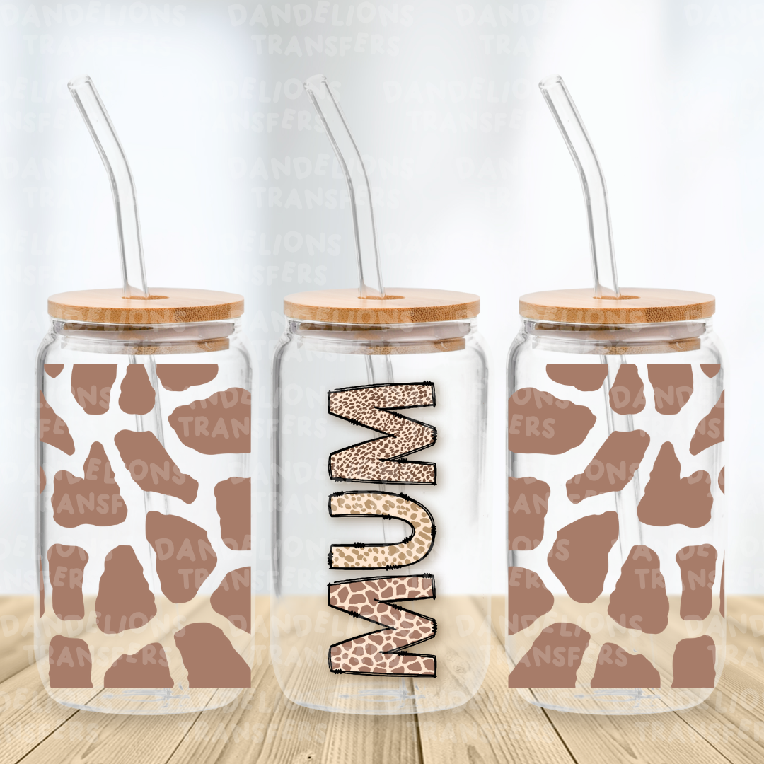 Mum Giraffe UVDTF 16oz wrap