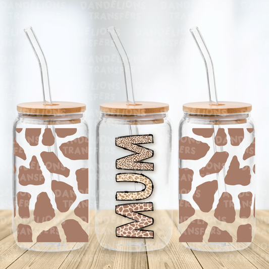 Mum Giraffe UVDTF 16oz wrap
