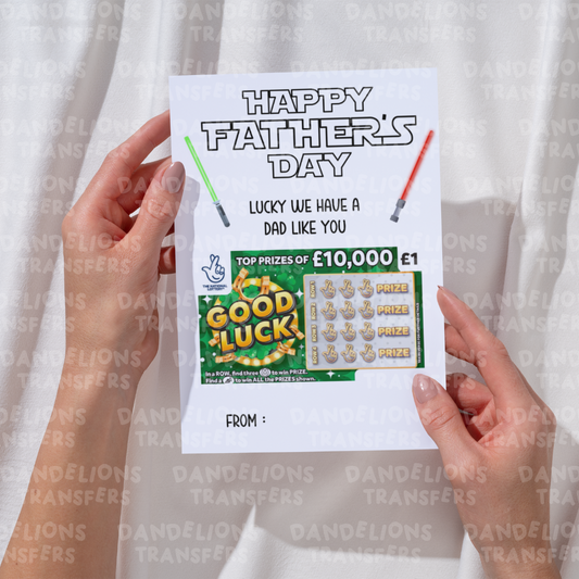 Dad 4 A5 Scratch card/ Gift card holder