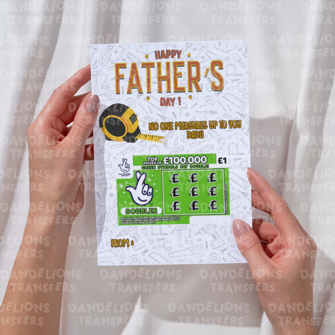 Dad 2 A5 Scratch card/ Gift card holder