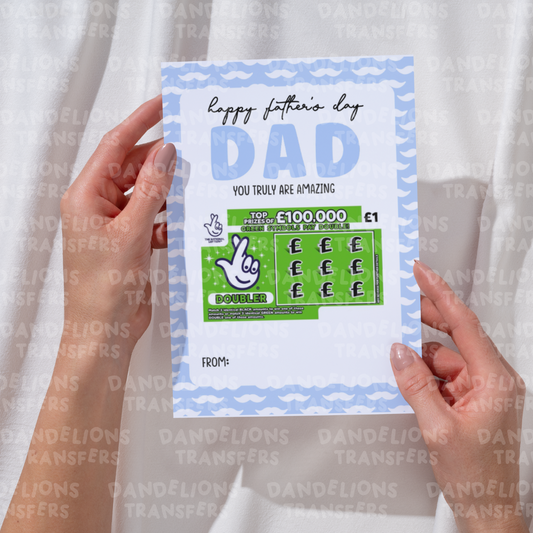 Dad 1 A5 Scratch card/ Gift card holder