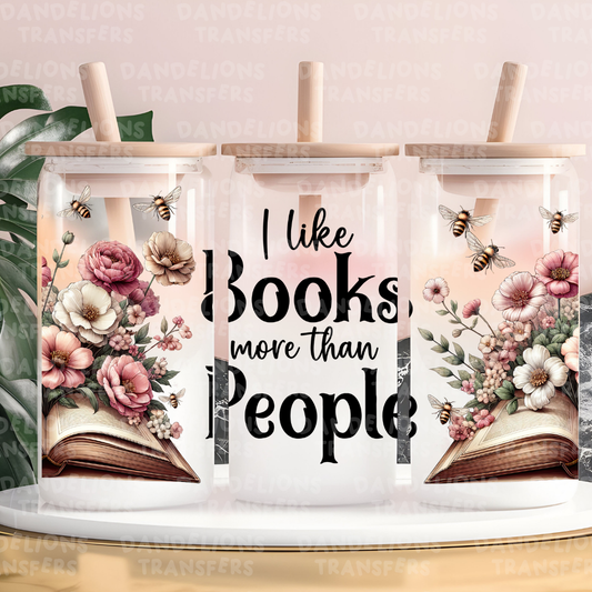 I Like Books More UVDTF 16oz wrap