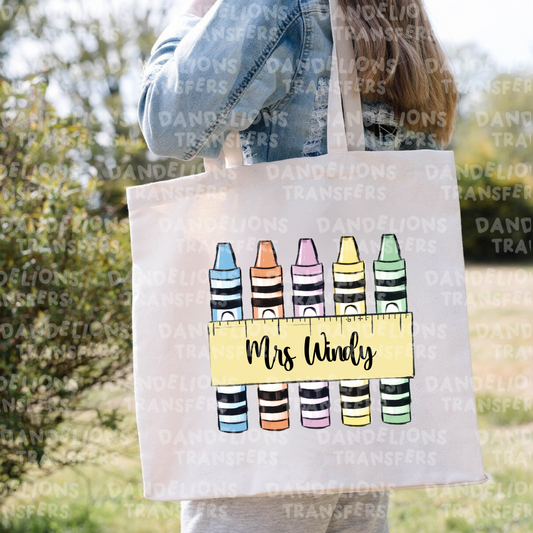 Personalised teacher crayons