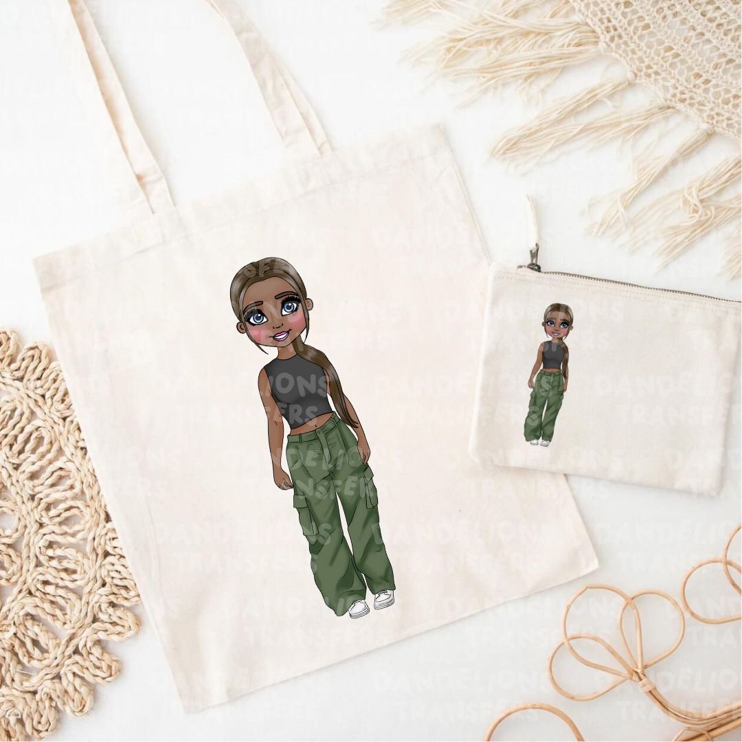 Black Green Cargo Girlie