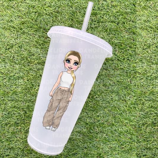 White Beige Cargo Girlie