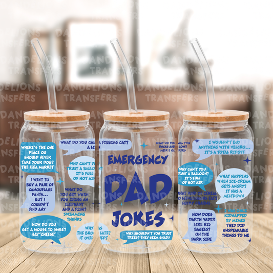 Dad jokes UVDTF 16oz wrap