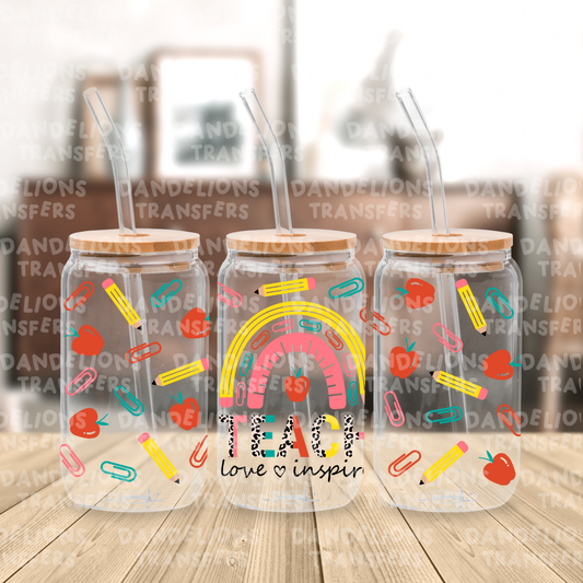 Teach love inspire UVDTF 16oz wrap