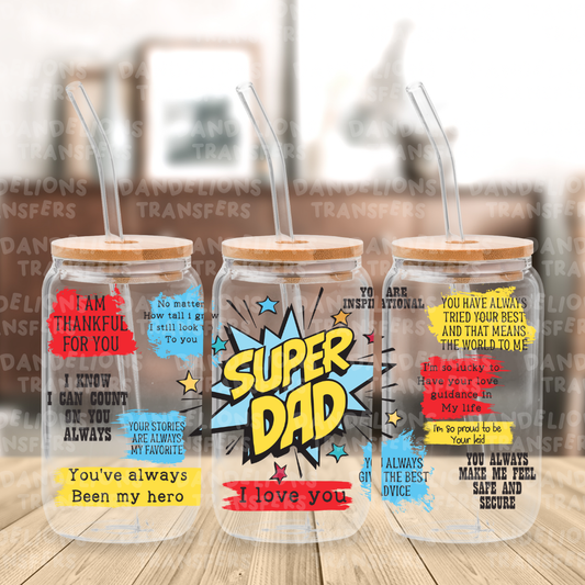 Super dad UVDTF 16oz wrap