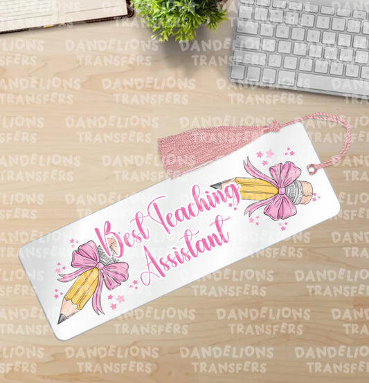 Teacher pink pencil bookmark Uvdtf