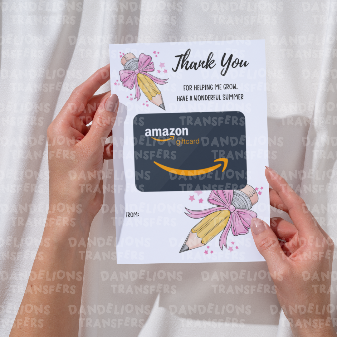 Teacher 8 A5 Scratch card/ Gift card holder