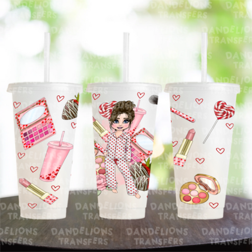 Valentines Makeup Dolly 24oz UVDTF wrap