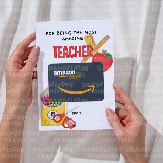 Teacher 6 A5 Scratch card/ Gift card holder