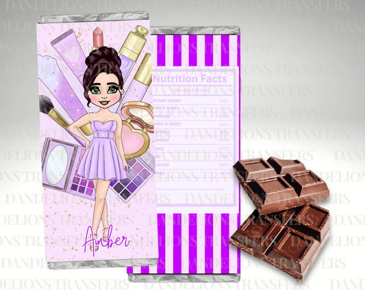 Lilac Make up Dolly Chocolate Wrapper