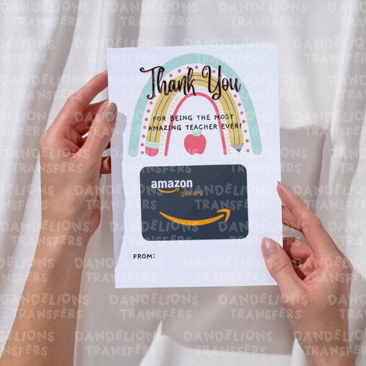 Teacher 1 A5 Scratch card/ Gift card holder