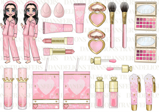 Pink Make Up Dolly Uv Sheet