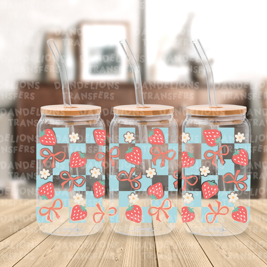 Strawberries & Bows UVDTF 16oz wrap