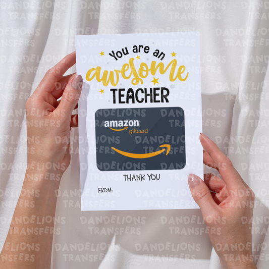Teacher 5 A5 Scratch card/ Gift card holder