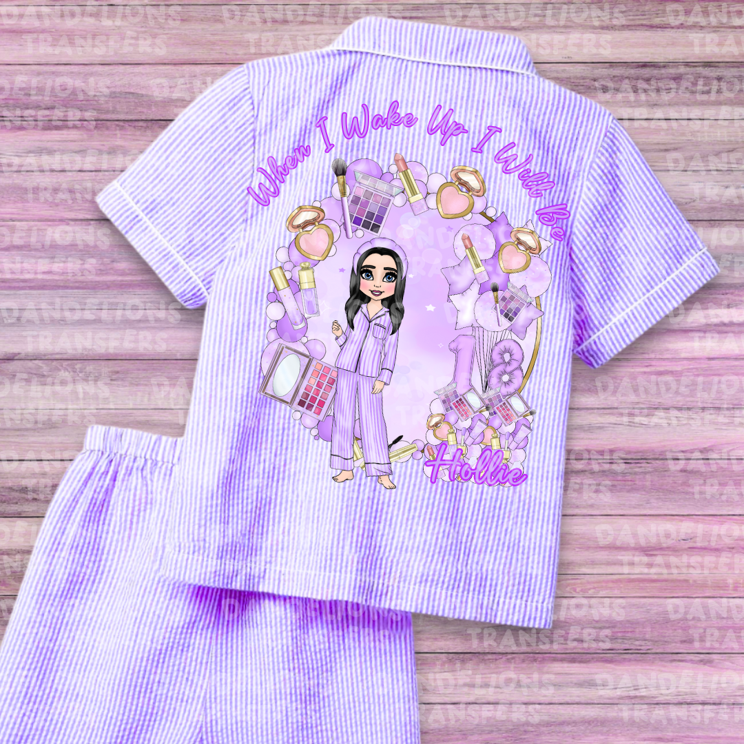 When I Wake Up Make Up Pyjamas Lilac