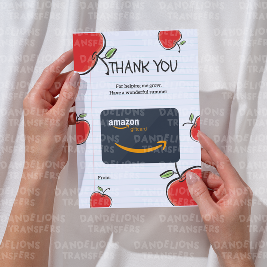 Teacher 4 A5 Scratch card/ Gift card holder