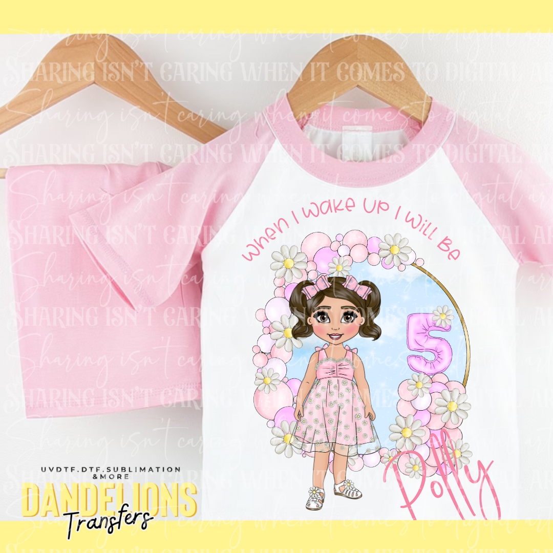 When I Wake Up Pink Daisy Doll