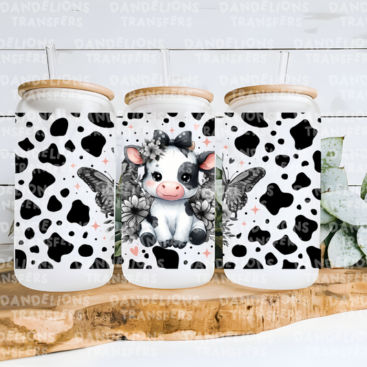Butterfly Cow Print UVDTF 16oz wrap