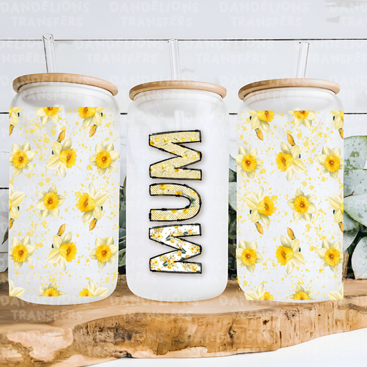 Mum Daffodils UVDTF 16oz wrap