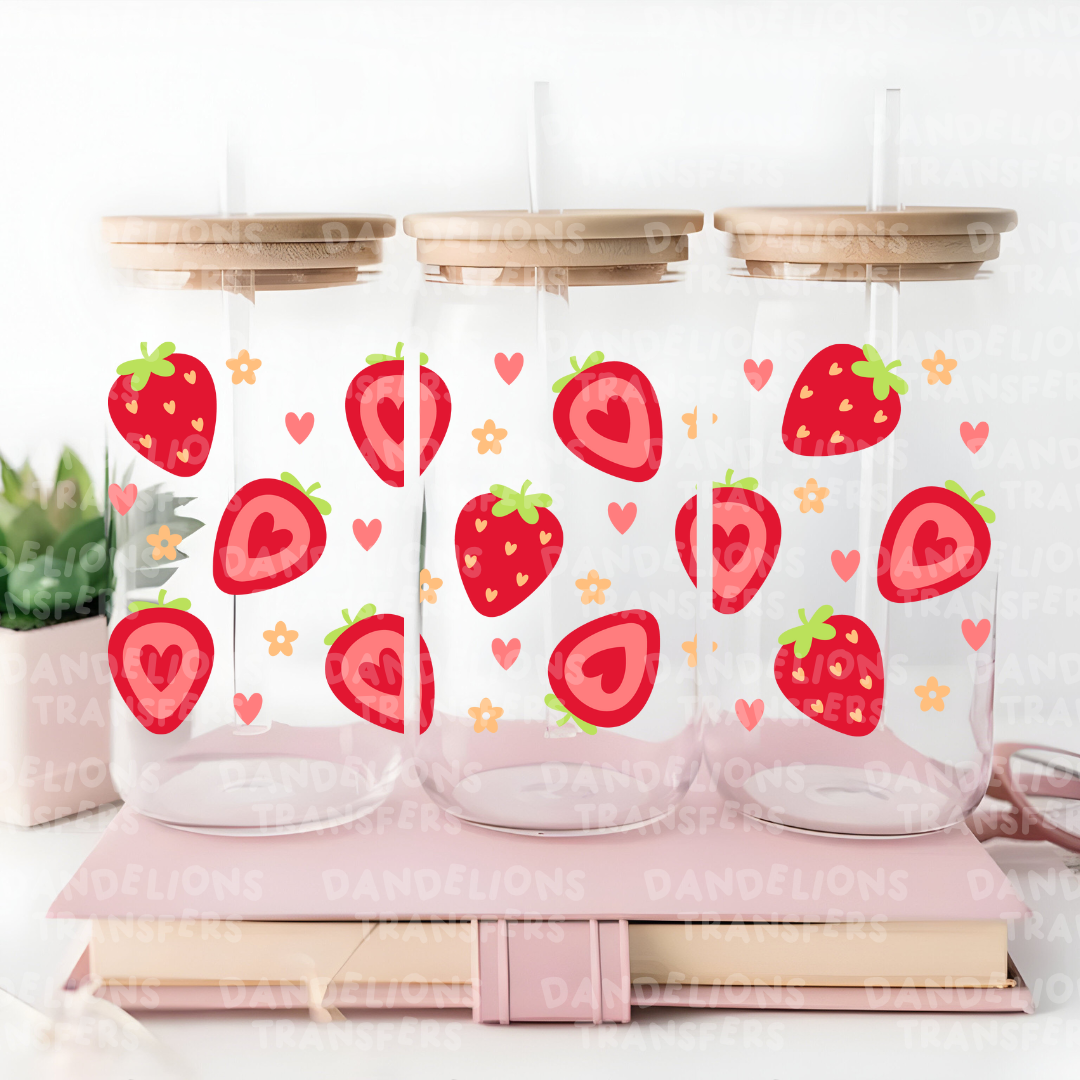 Strawberry Love  UVDTF 16oz wrap