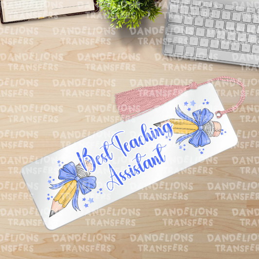 Teacher blue pencil bookmark Uvdtf